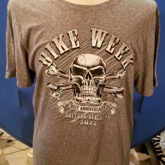 NWOT 2022 81st Anniv Bike Week Tshirt Skull design - Picture 5 of 7